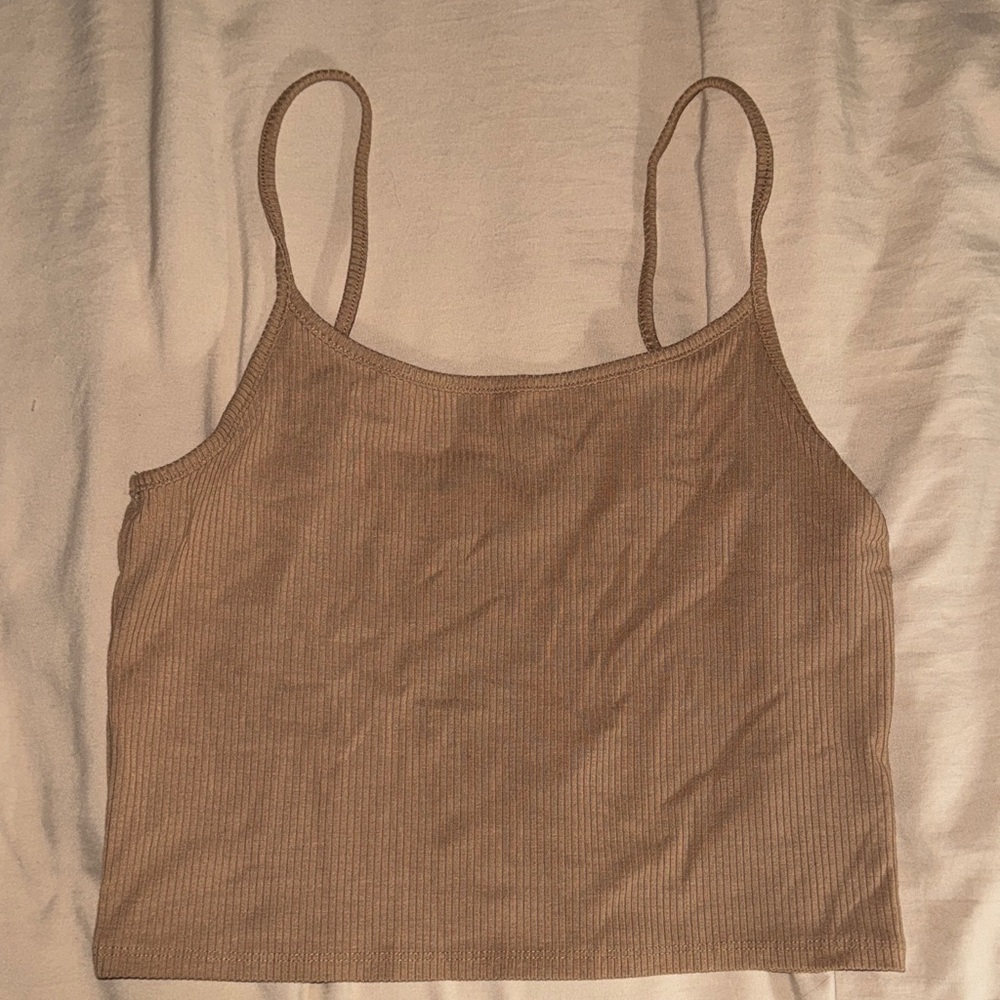 American Eagle Outfitters Light Brown Ribbed Camisole